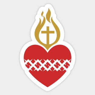 Christian illustration. Sacred Heart of Jesus. Sticker